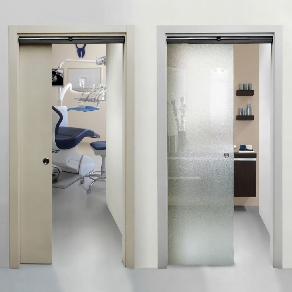 Porta scorrevole automatica per interni residenziali e uffici
